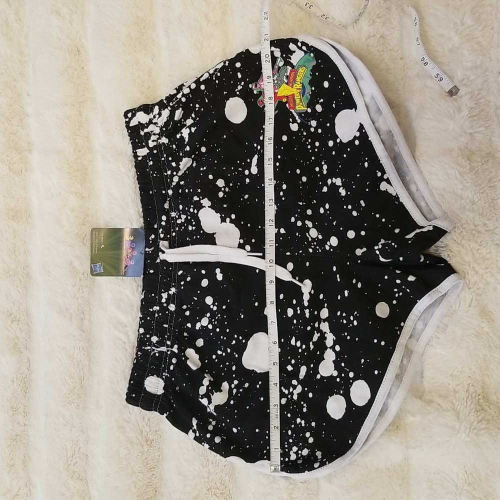 Power Rangers Black White Paint Splatter Shorts size L for girls and women - Picture 5 of 9